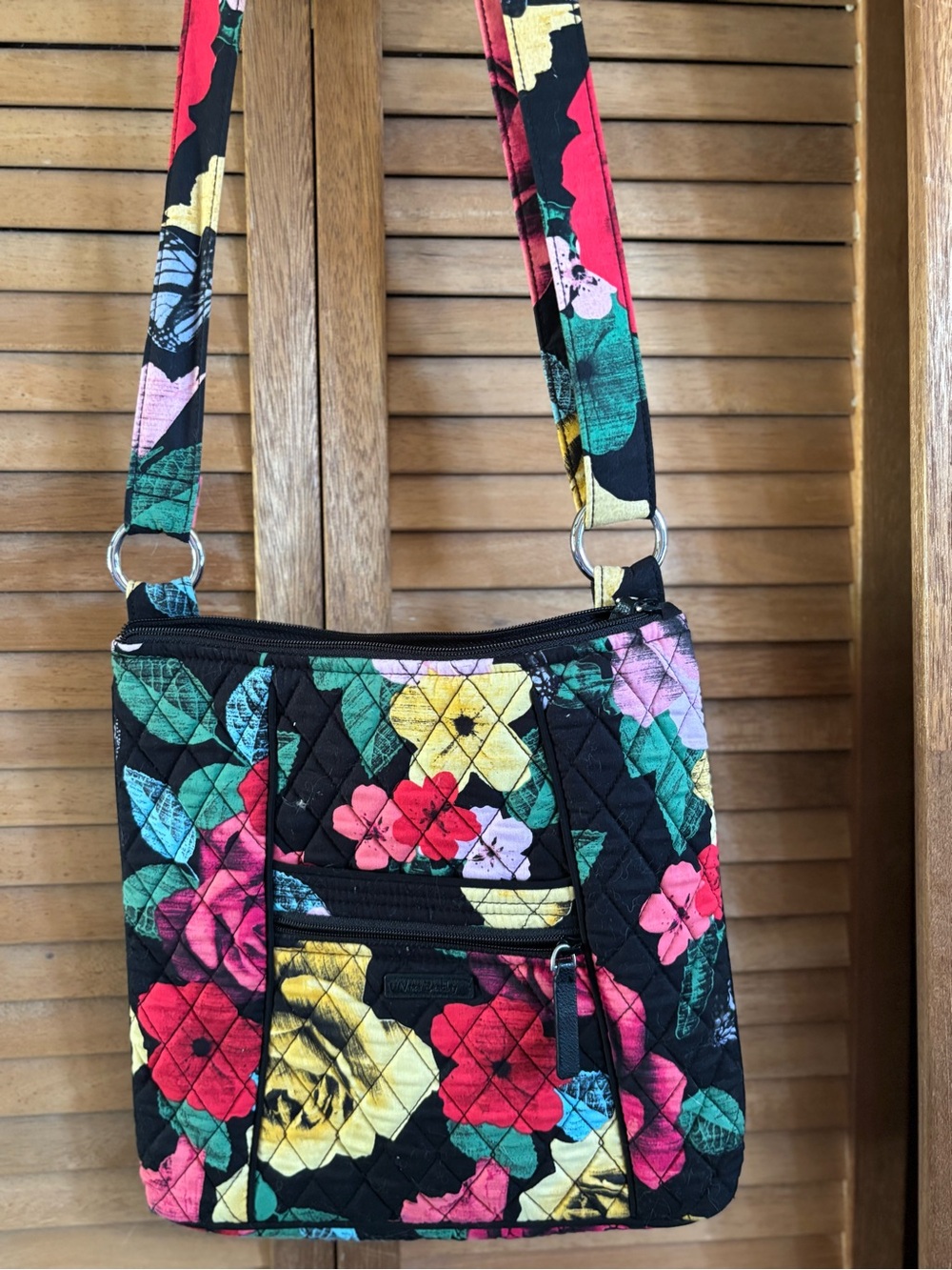 Vera Bradley Triple Zip Hipster Crossbody in Havana Rose